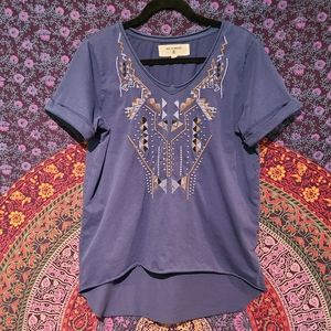 LAST CHANCE Miss Me "Vintage" blue short sleeve shirt